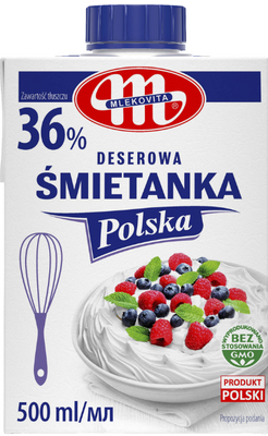 Вершки Mlekovita 36% 500мл 03239 фото