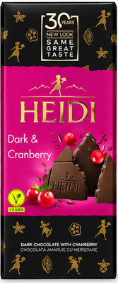 Шоколад чорний Heidi З журавлиною 80 г 15859 фото