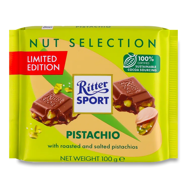 Шоколад Ritter Sport Фісташка 100 г 15072 фото Шоколад Ritter Sport Фісташка 100 г 15072 фото