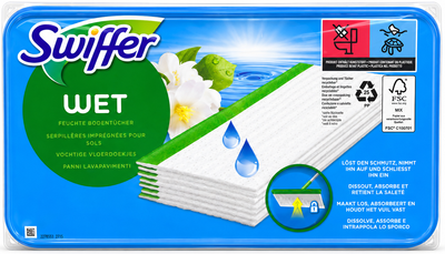 Вологі серветки для підлоги Swiffer 20 шт 15508 фото