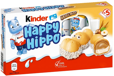 Батончики Kinder Happy Hippo горіховий крем 103 г 05948 фото
