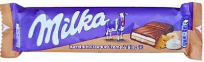 Батончик Milka Hazelnut flavour creame & Biscuit 46 г 15807 фото