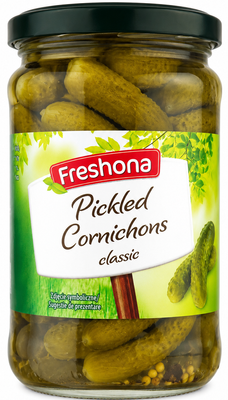 Огірки корнішони Freshona Класичні 370 мл 04890 фото