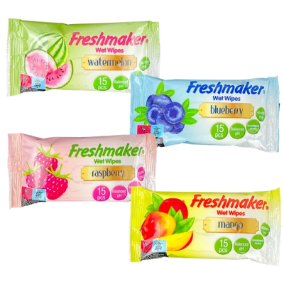 Вологі серветки Freshmaker 15 шт 14660 фото