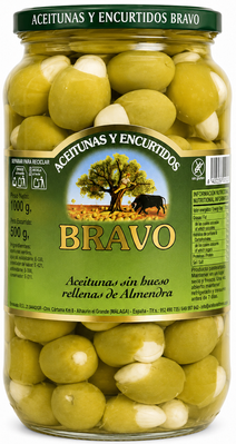 Оливки Bravo З мигдалем 1000 г 06816 фото